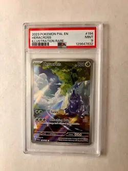 Heracross 194/193 Illustration Rare Pokemon Paldea Evolved PSA 9 - Image 1