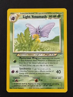 Pokemon Light Venomoth 53/105 Neo Destiny Unlimited Uncommon 80HP Stage 1 - Image 1