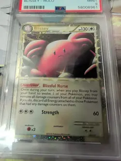 2010 Pokemon HeartGold SoulSilver Blissey Holo PSA 9 Mint 106/123 - Image 1