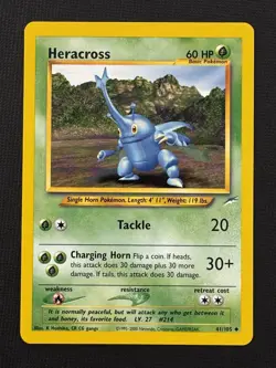 Pokemon Heracross 41/105 Neo Destiny Unlimited Uncommon 60HP Basic - Image 1