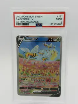 Beedrill V Alt Art PSA 9 Mint 161/189 Pokemon Sword & Shield Astral Radiance - Image 1