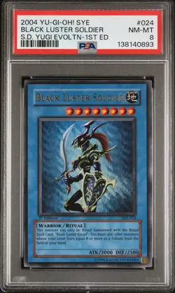 YU-GI-OH BLACK LUSTER SOLDIER Ultra Rare – 1ST EDITION SYE-024 PSA 8 NM-MT - Image 1