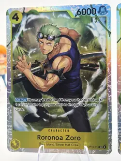 Bandai One Piece Roronoa Zoro OP15-113 SR Foil & Regular Character x3 English - Image 2