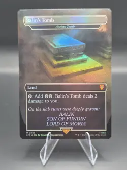 MTG Balin’s Tomb Ancient Tomb LTC 0357 Foil LOTR Commander NM Magic Card - Image 1