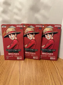 One Piece TCG OP-13 Carrying On His Will 12-Card Sleeved Booster Pack Lot of 3 - Image 1