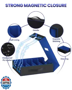 Trading Card Storage Box, 5 Row Card Deck Case with Commander Dis - Image 5