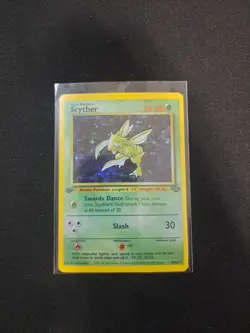 Pokemon TCG 1st Edition Jungle Set Scyther Holo Rare Card 10/64 - Image 1