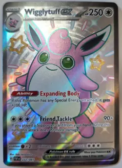 Pokemon TCG Wigglytuff EX Scarlet & Violet Paldean Fates Holo Card 222/091 - Image 1