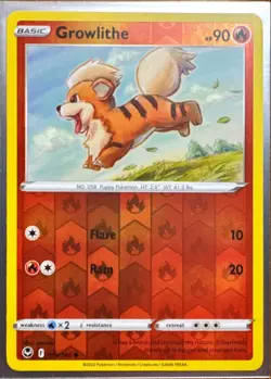 Pokemon Silver Tempest GROWLITHE 19/195 Reverse Holo NM - Image 1