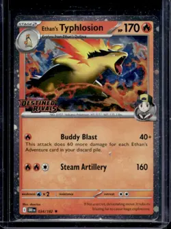 2025 Pokemon Destined Rivals Ethan's Typhlosion Promos Holo #034/182 - Image 1