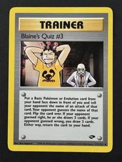 Pokemon Blaine's Quiz #3 112/132 Gym Challenge Unlimited Regular Uncommon - Image 1