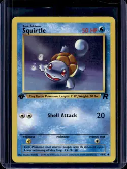2000 Pokemon Team Rocket First Edition Squirtle #68/82 - Image 1