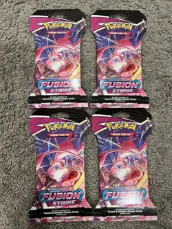 Lot of 4 - Pokemon TCG Fusion Strike Sleeved Booster Packs - NEW SEALED - Image 1