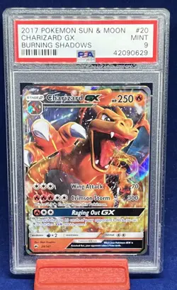 2017 Pokemon Sun & Moon Burning Shadows Charizard GX Full Art #20 PSA 9 Mint - Image 1