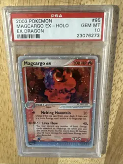 2003 POKEMON EX DRAGON #95 MAGCARGO EX-HOLO PSA 10 - Image 1
