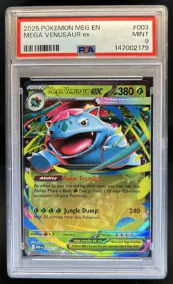 2025 Pokemon Mega Evolution Venusaur ex Double Rare #003/132 PSA 9 - Image 1