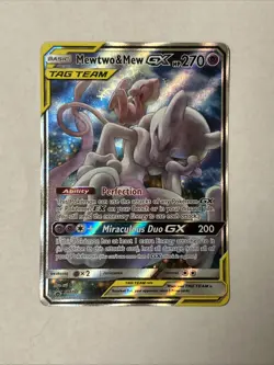Pokemon TCG Mewtwo & Mew GX Tag Team SM191 Sun & Moon Black Star Promo Full Art - Image 1