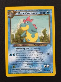 Pokemon Dark Croconaw 32/105 Neo Destiny Unlimited Regular Uncommon 60HP Stage 1 - Image 1