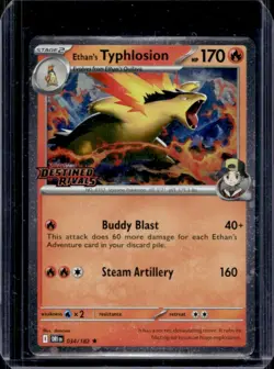 2025 Pokemon Destined Rivals Ethan's Typhlosion Promos Holo #034/182 - Image 1