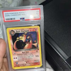 2000 Pokemon Team Rocket 4 Dark Charizard Holo PSA 5 - Image 2