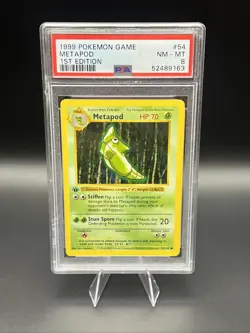 Pokemon Metapod Base Set Shadowless 1st Edition #54 PSA 8 - Image 1