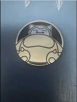 Nintendo Pokemon TCG Snorlax Flip Coin Black Silver Embossed Plastic - Image 1