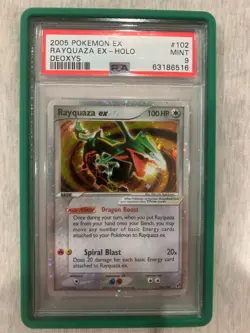 Rayquaza EX Holo Rare #102/107 2005 Pokemon EX Deoxys PSA 9 MINT - Image 1