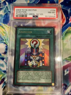 2003 YU-GI-Oh! Pharaonic Guardian PGD-104 Question 1st Edition-PSA 8 NM-MINT - Image 1