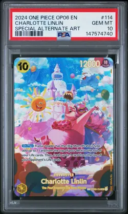 2024 ONE PIECE WINGS OF THE CAPTAIN SPECIAL ALT ART #114 CHARLOTTE LINLIN PSA 10 - Image 1