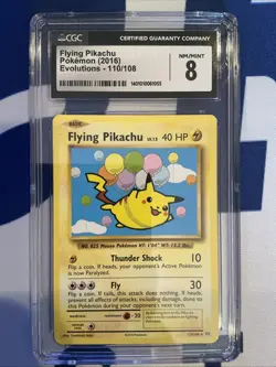 2016 Pokemon Flying Pikachu Evolutions 110/108 Cgc 8 - Image 1
