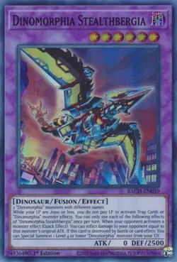 BACH-EN039 Dinomorphia Stealthbergia 1st Edition Super Rare Near Mint YuGiOh TCG - Image 1