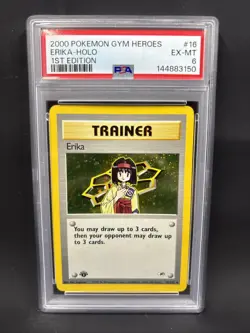 2000 Pokemon Gym Heroes #16 Erika-Holo 1st Edition PSA 6 - Image 1