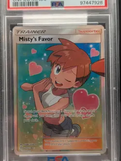 Pokemon PSA 10 Gem Mint Misty's Favor Unified Minds Full Art #235 - Image 2