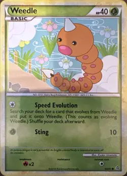 Weedle 69/95 Common HGSS Unleashed Pokemon Lightly Played - Image 1