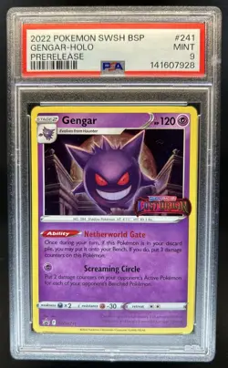 2022 Pokemon SWSH Black Star Promos Gengar Prerelease Promo #SWSH241 PSA 9 - Image 1