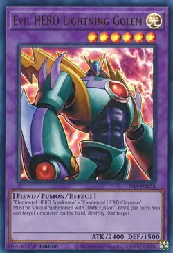 LDS3-EN028 Evil HERO Lightning Golem RED Ultra Rare 1st Edition NM YuGiOh TCG - Image 1