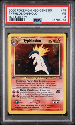 Pokemon Typhlosion Neo Genesis 1st Edition Holo Rare #18 PSA - Image 1