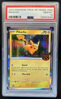 2023 Pokemon Trick or Trade Pikachu #062/193 PSA 10 GEM MINT - Image 1