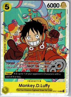 Monkey.D.Luffy OP07-109 SR 500 Years in the Future - One Piece Card - NM - Image 1