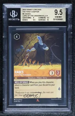 2023 Lorcana First Chapter 1 Hades - Lord of the Underworld #6 BGS 9.5 GEM MINT - Image 1