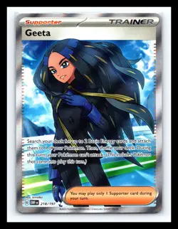 💥 Pokemon - Geeta - 218/197 - SV Obsidian Flames - Full Art Trainer Holo Card - Image 1