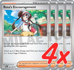 x4 Rosa's Encouragement 084/088 Perfect Order Pokemon Card Playset NM Trainer - Image 1