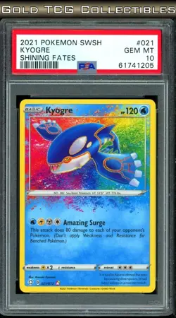 PSA 10 ⭐ Pokemon Kyogre 021 Amazing Rare Shining Fates Full Art Graded Card - Image 1