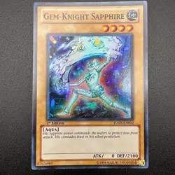 YuGiOh Gem-Knight Sapphire Super Rare HA05-EN002 1st Edition NM - Image 1