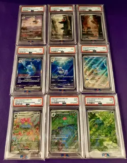 Pokemon SV 151 EN PSA 9 MINT SIR/IR Complete Starter & Evolutions 9 Card Set - Image 1
