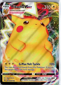 Pikachu VMAX 044/185 Vivid Voltage Holo Pokemon Card MP - Image 1
