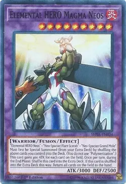 SHVA EN034 Elemental HERO Magma Neos Super Rare 1st Edition NM YuGiOh TCG - Image 1