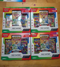 Pokemon TCG First Partner Illustration Collection Series 1 Promo Box Lot of 4 - Image 1