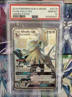 2019 POKEMON SUN & MOON HIDDEN FATES #SV79 FULL ART/SILVALLY GX PSA 10 - Image 1