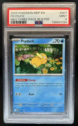2025 Pokemon MEP Black Star Promos Psyduck #007 PSA 9 - Image 1